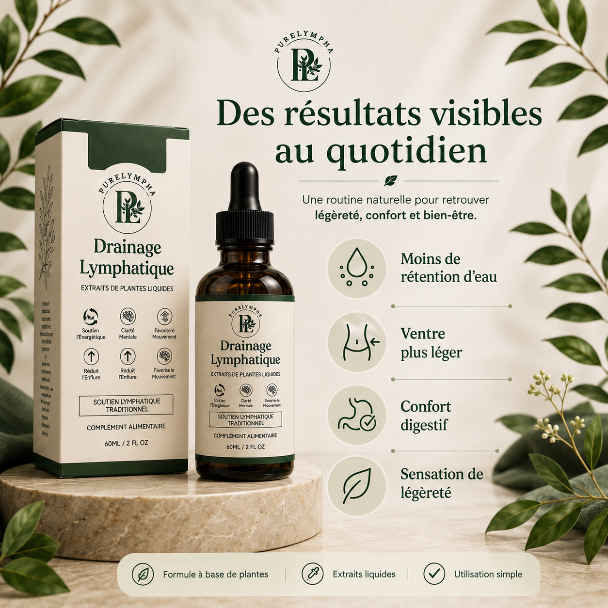 PureLympha® — Gouttes de drainage lymphatique