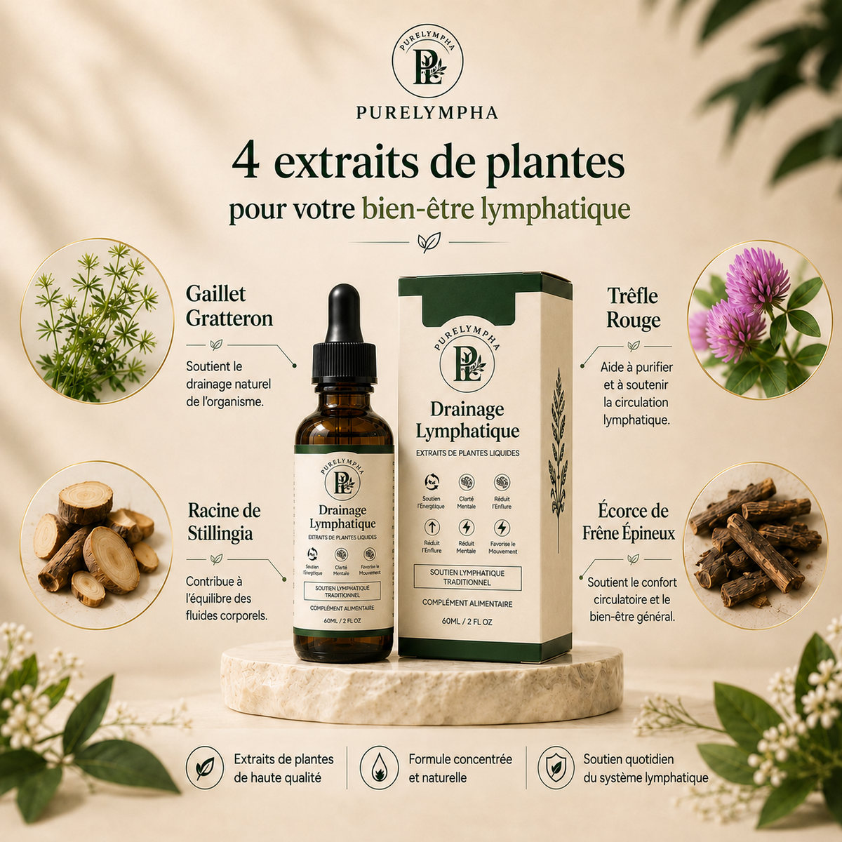 PureLympha® — Gouttes de drainage lymphatique